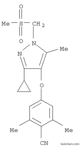 Molecular Structure of 936345-35-6 (Benzonitrile, 4-[[3-cyclopropyl-5-methyl-1-[(methylsulfonyl)methyl]-1H-pyrazol-4-yl]oxy]-2,6-dimethyl-)